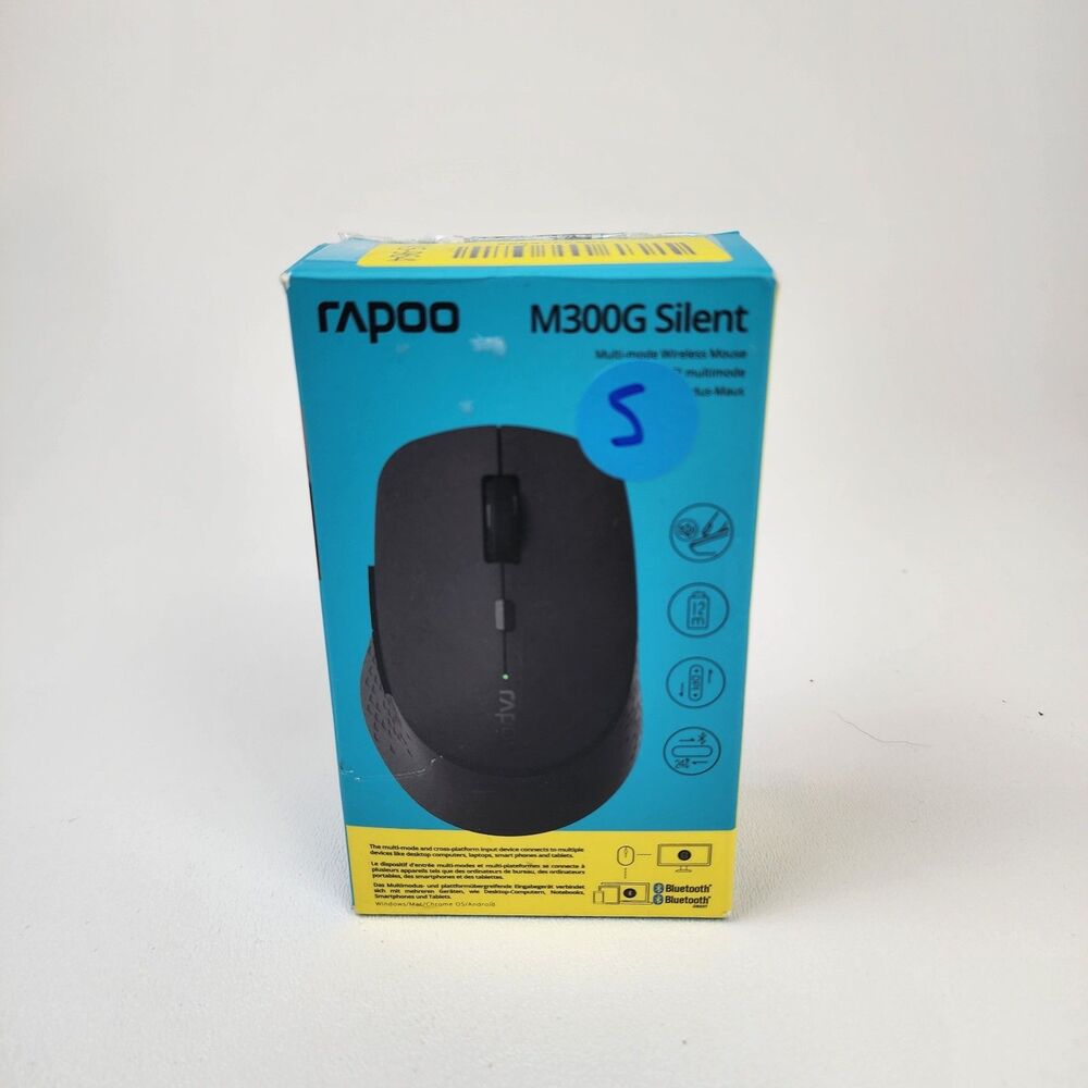 Rapoo M300G Silent Wireless Mouse Bluetooth 2.4GHz 2400 DPI Light Grey